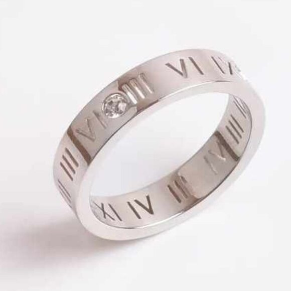 Silver Roman Numeral Ring - Picture 1 of 3
